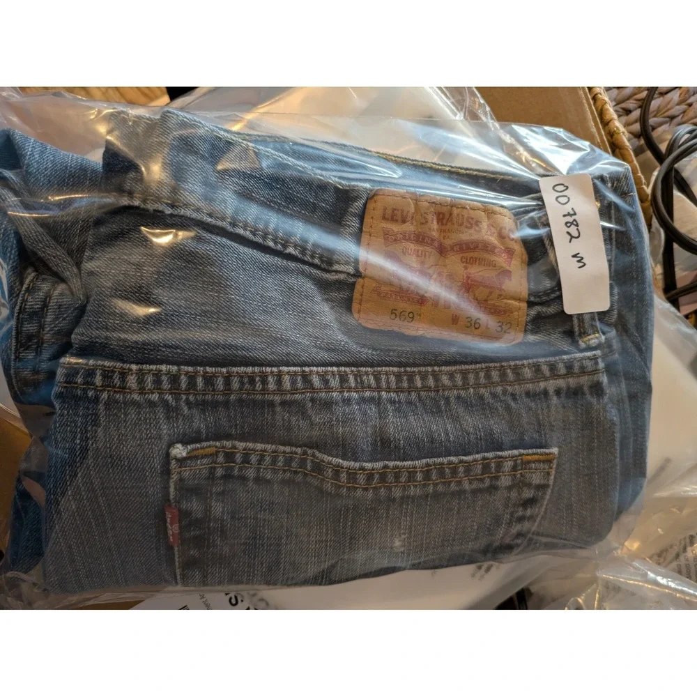 Levis 569 Jeans Mens 36x32 Medium Wash Straight Leg Relaxed Fit Skater Y2K
